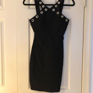 Grommet detail bodycon dress